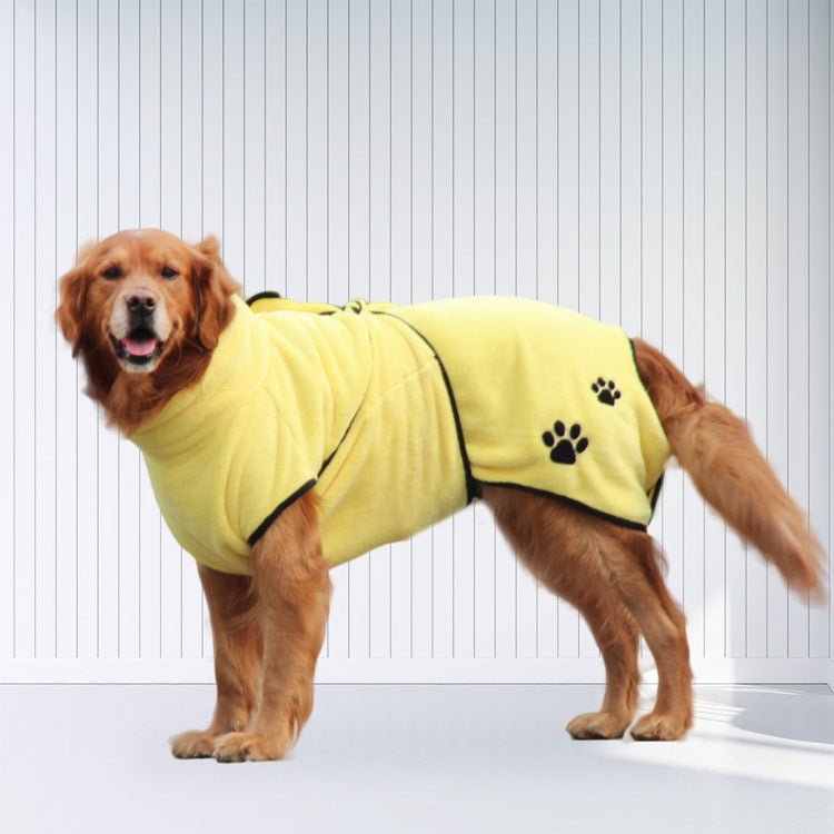 Soft And Absorbent Pet Embroidered Bathrobe Coral Fleece Pajamas - Pets Crazy Shops