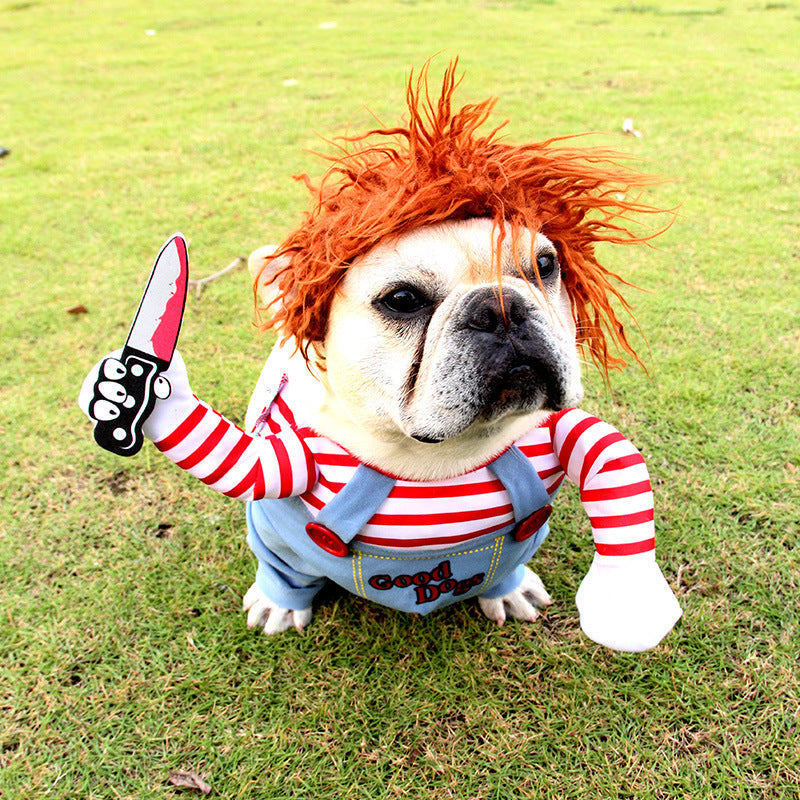 Dagger Pet Changing Clothes Festival Funny Halloween Knife Dog Clothes Cat Standing Clothes Pet Autumn And Winter New - Pets Crazy Shops
