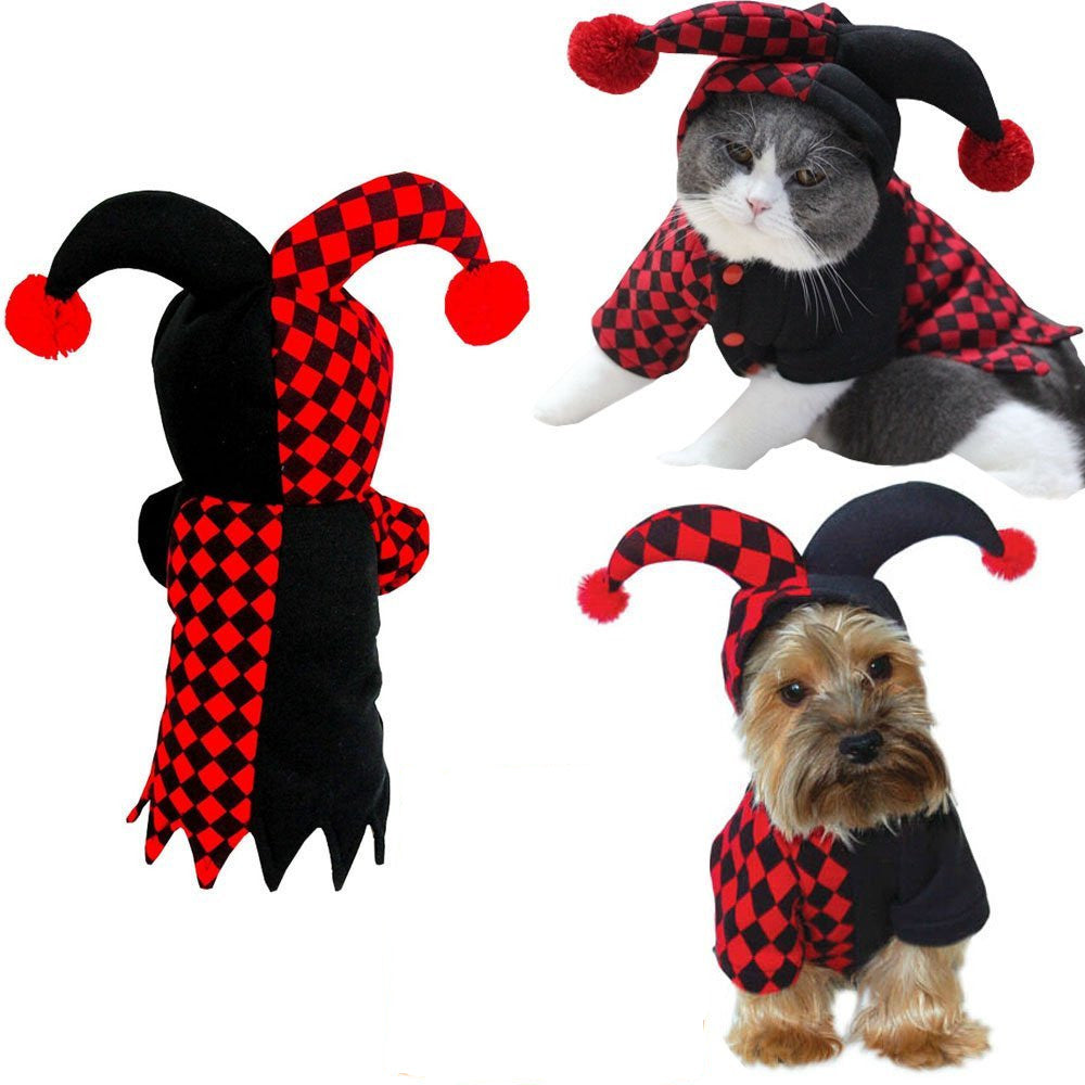 Halloween Funny Clown Pet Dog Cat Costume - Pets Crazy Shops