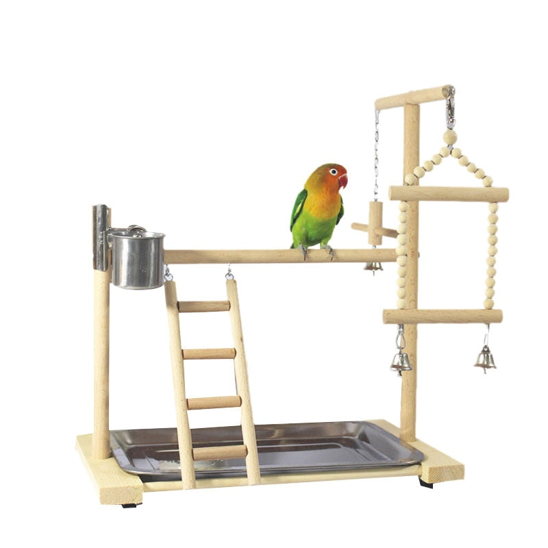 Wooden Small Cockatiel Floor Parrot Standing Stand - Pets Crazy Shops
