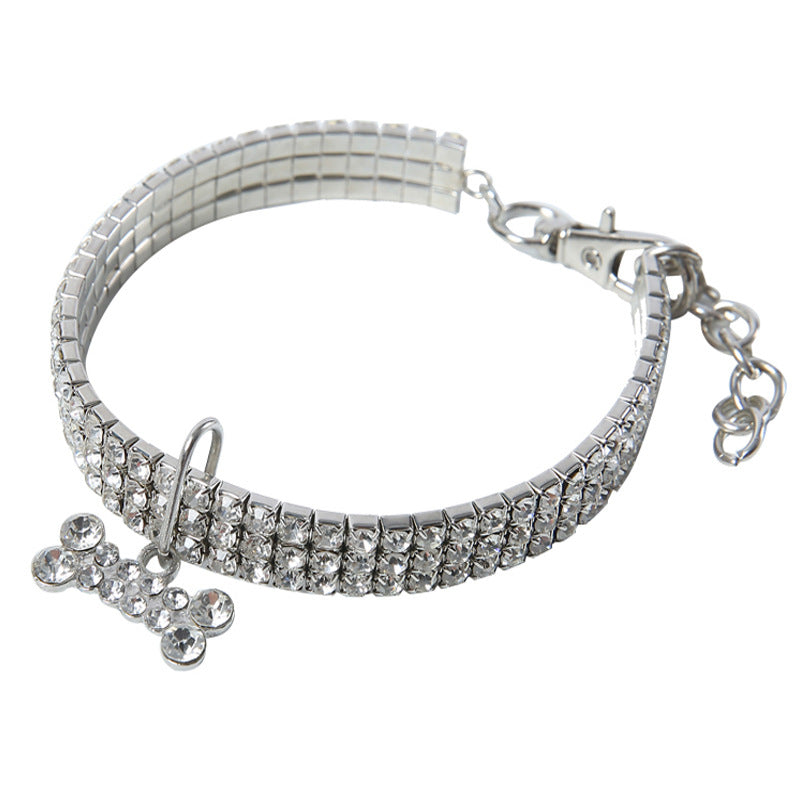Bling Rhinestone Dog Collar Crystal Puppy Chihuahua Pet Dog Collars Leash For Small Medium Dogs Cats - Pets Crazy Shops