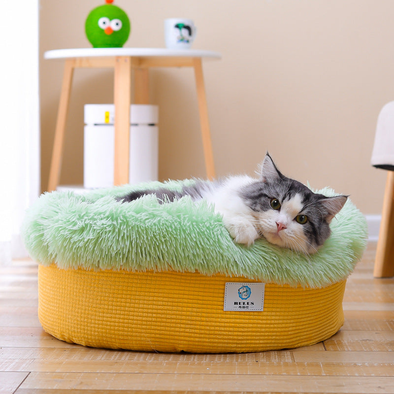 Winter Thick Plush Round Nest Deep Sleep Does Not Collapse - Pets Crazy Shops