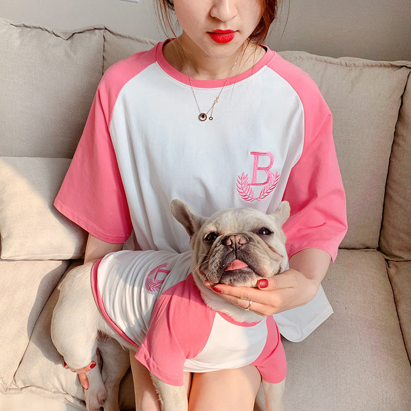 Dog clothing short sleeve parent-child clothing - Pets Crazy Shops
