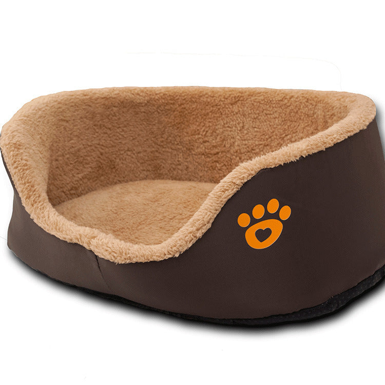Soft Warm Wool Dog Bed Round Shape Pet Sofa - Pets Crazy Shops