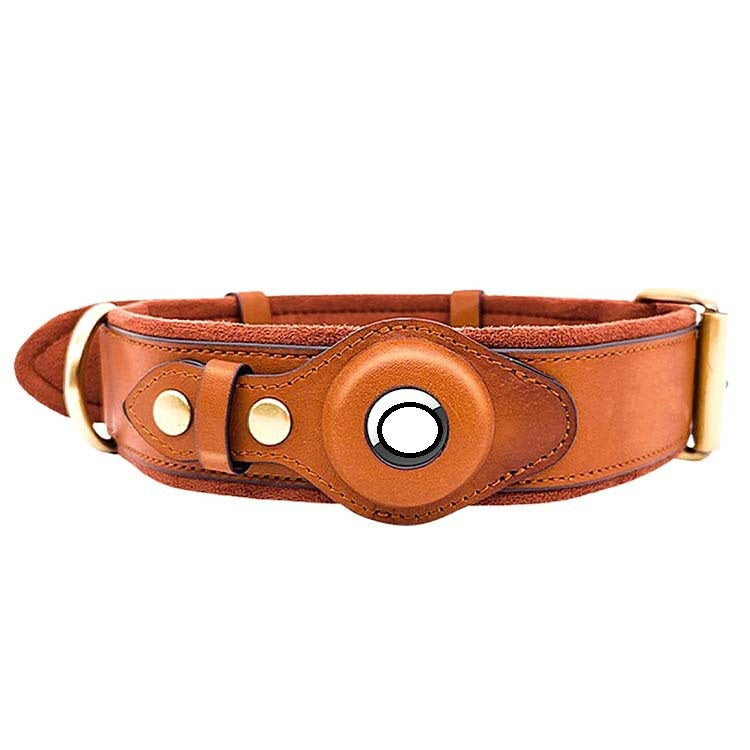 Location Tracker First Layer Leather Dog Pet Collar - Pets Crazy Shops