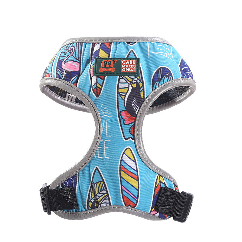 Breathable Double Layer Multicolor Printed Dog Harness - Pets Crazy Shops