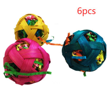 Natural Bamboo Woven Toy Ball Feeding Foraging Toy - Pets Crazy Shops