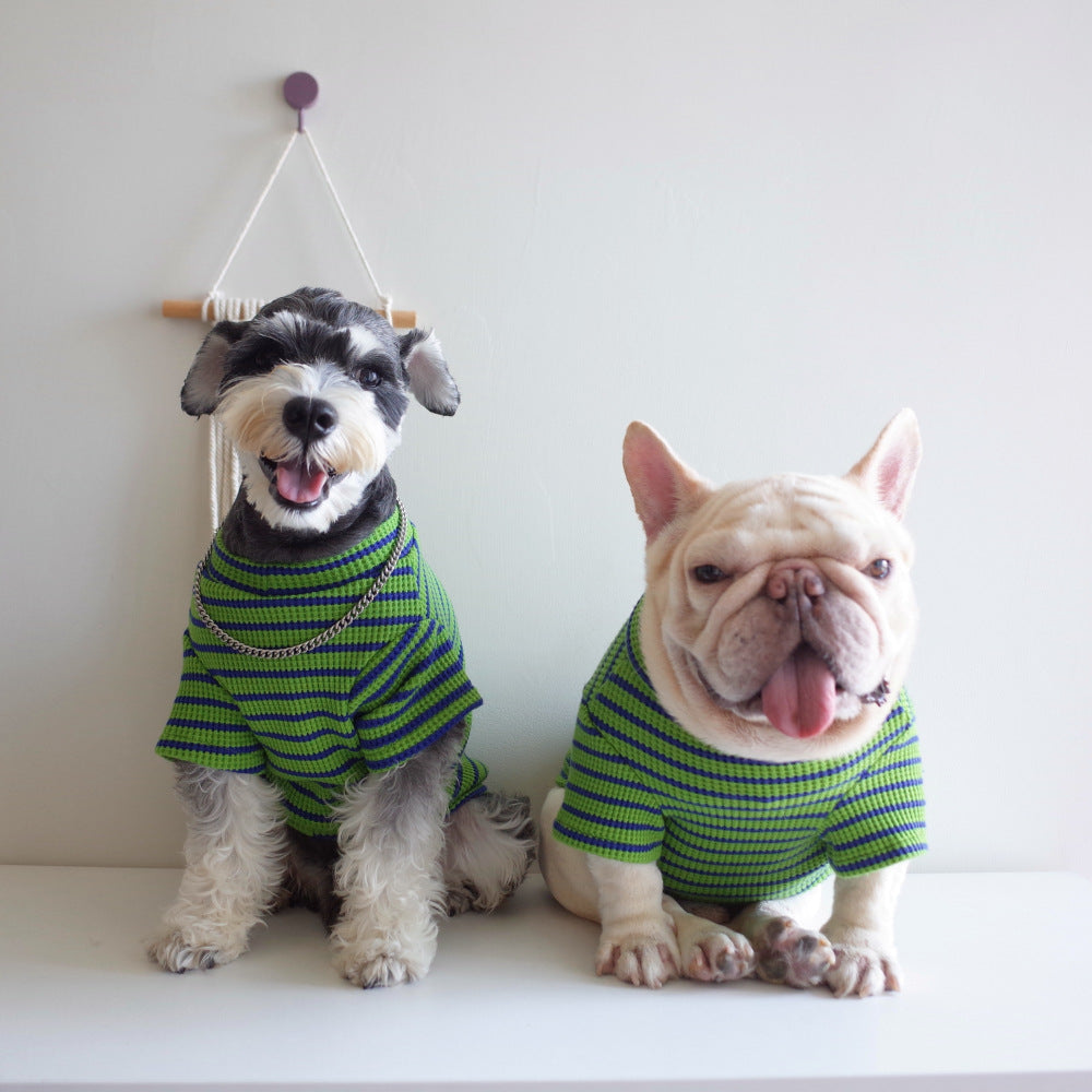 New Pet Clothes Dog Waffle Stretch Stripe Undercoat - Pets Crazy Shops