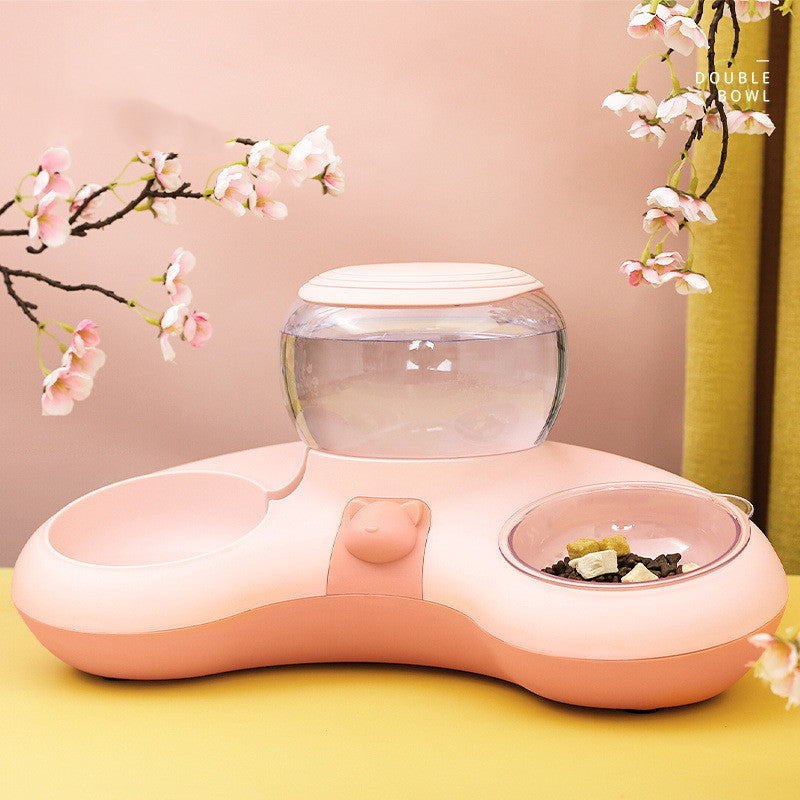 Crescent Automatic Drinking Water And Feeding Double Bowl - Pets Crazy Shops