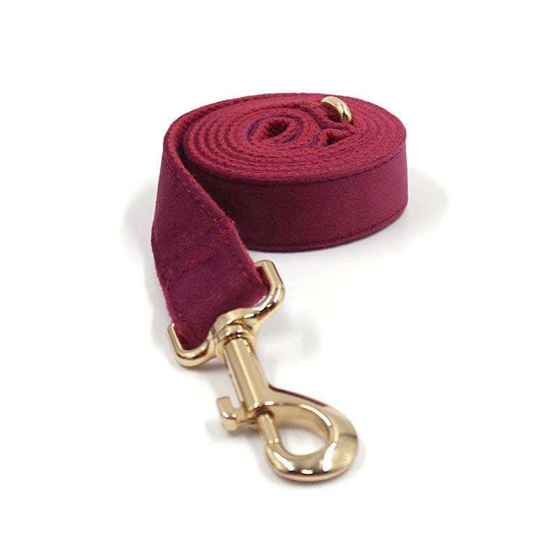 Soft Burgundy Velvet Pet Collar Dog Collar - Pets Crazy Shops