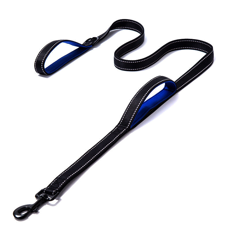 Pet Products Leash Leash Nylon Double Thickened Reflective Dog Leash - Pets Crazy Shops
