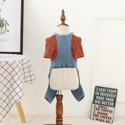 Jeans Dog Clothes Four-legged Clothes Pet Clothes Teddy Bichon Dog Clothes - Pets Crazy Shops