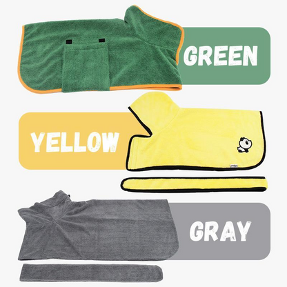 Absorbent Pet Bathrobe With Waist-wrapped Microfiber - Pets Crazy Shops
