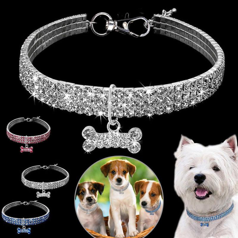 Bling Rhinestone Dog Collar Crystal Puppy Chihuahua Pet Dog Collars Leash For Small Medium Dogs Cats - Pets Crazy Shops