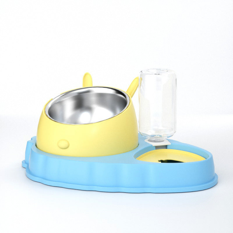 Double Bowl Stainless Steel Carrots Antiskid Pet Feeding Tool Tilt Design Carrot Appearance Dog Bowl For Indoor Pets Products - Pets Crazy Shops