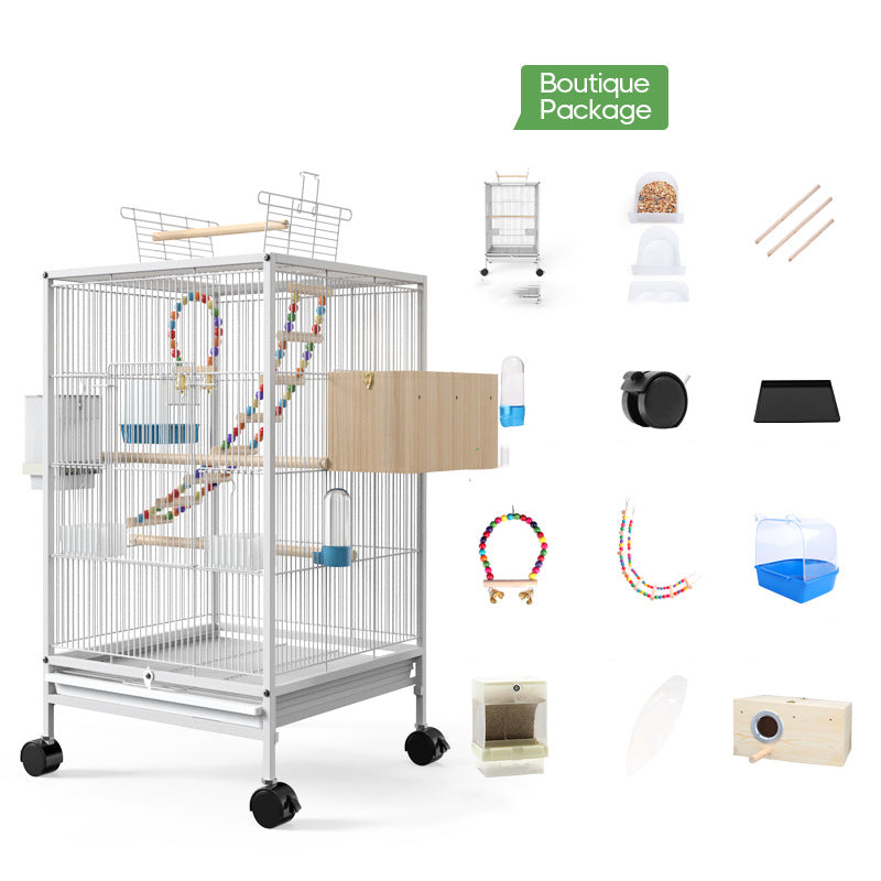 Parrot Xuanfeng Bird Cage With Feeder Toy Grass Nest Breeding Box - Pets Crazy Shops