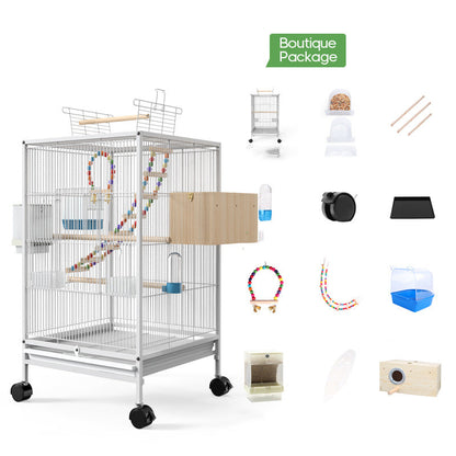 Parrot Xuanfeng Bird Cage With Feeder Toy Grass Nest Breeding Box - Pets Crazy Shops