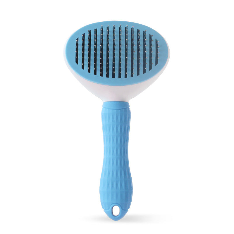 Cat Self-Cleaning Comb Stainless Steel Dog Comb Hair Brush One Key To Remove Floating Artifact - Pets Crazy Shops