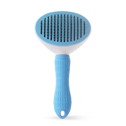 Cat Self-Cleaning Comb Stainless Steel Dog Comb Hair Brush One Key To Remove Floating Artifact - Pets Crazy Shops