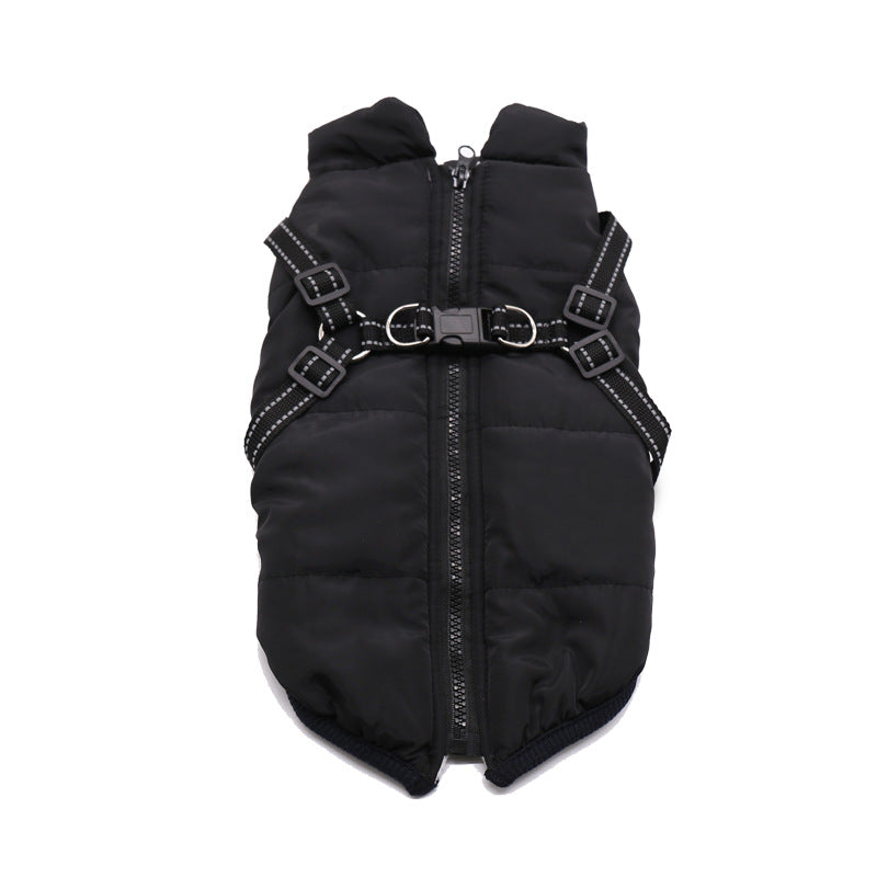 Pet Clothes Winter Dog Cotton Coat Chest Back Integrated Cotton Vest - Pets Crazy Shops