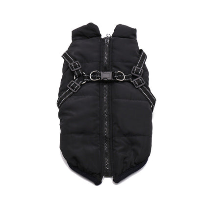 Pet Clothes Winter Dog Cotton Coat Chest Back Integrated Cotton Vest - Pets Crazy Shops
