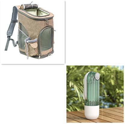 2 In 1 Pet Water Cup Segment Design Green Dog Walking Portable Drinking Cup Dog Feeding Supplies Pet Supplies Dog Walking Water Feeder Pets Products - Pets Crazy Shops