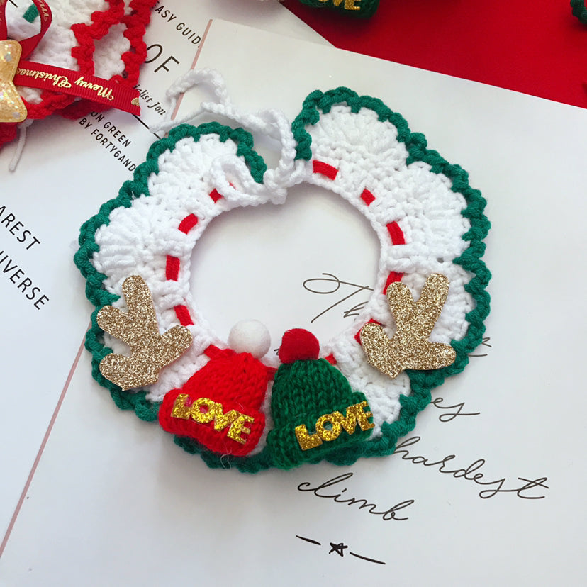 Wool Pet Collar Hand Woven Collar Christmas Pet Accessories - Pets Crazy Shops