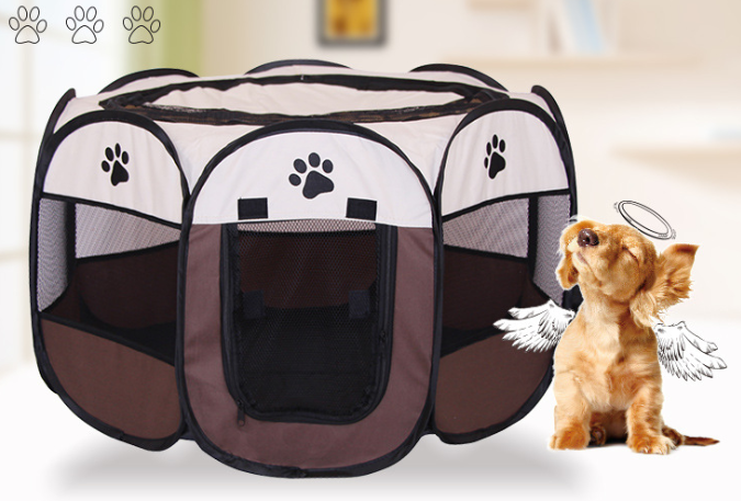 Fast folding octagonal pet fence, 600D Oxford cloth, waterproof and catching cat, dog cage, pet cage - Pets Crazy Shops