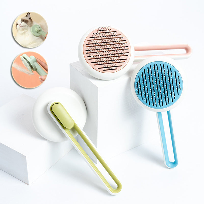 Pet Dog Hair Remover Cat Brush Grooming Tool Automatic Massage Comb Round Hair Brush For Cat Dog Pet Supplies - Pets Crazy Shops