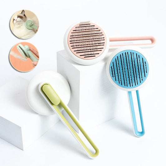 Pet Dog Hair Remover Cat Brush Grooming Tool Automatic Massage Comb Round Hair Brush For Cat Dog Pet Supplies - Pets Crazy Shops