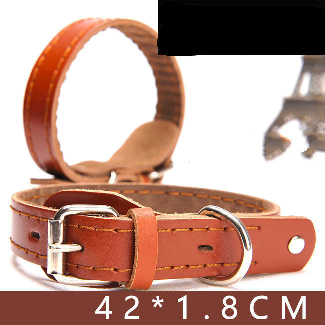 Pet supplies leather dog collar - Pets Crazy Shops
