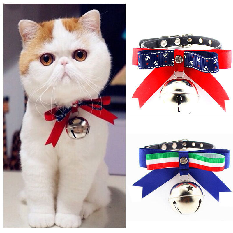Cute Puppy Kitten Dogs Cat Pet Bow Tie Bell Bowtie Adjustable Bowknot Collars Pet Products Dog Accessories - Pets Crazy Shops
