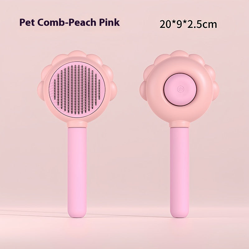2 In 1 Self Cleaning Dog Brush Comb With Spray Pets Grooming Hair Remover Combs Brush Floating Hair Pet Grooming Brush Pet Products - Pets Crazy Shops