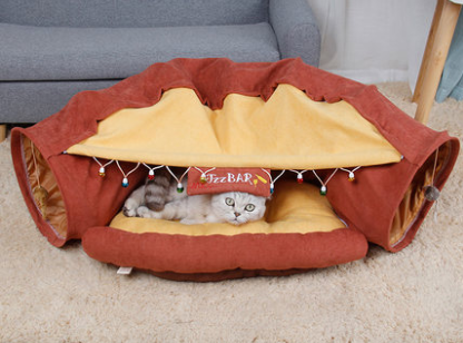 Pet Cats Tunnel Interactive Play Toy Mobile Collapsible Ferrets Rabbit Bed tunnels Indoor Toys Kitten Exercising Products - Pets Crazy Shops