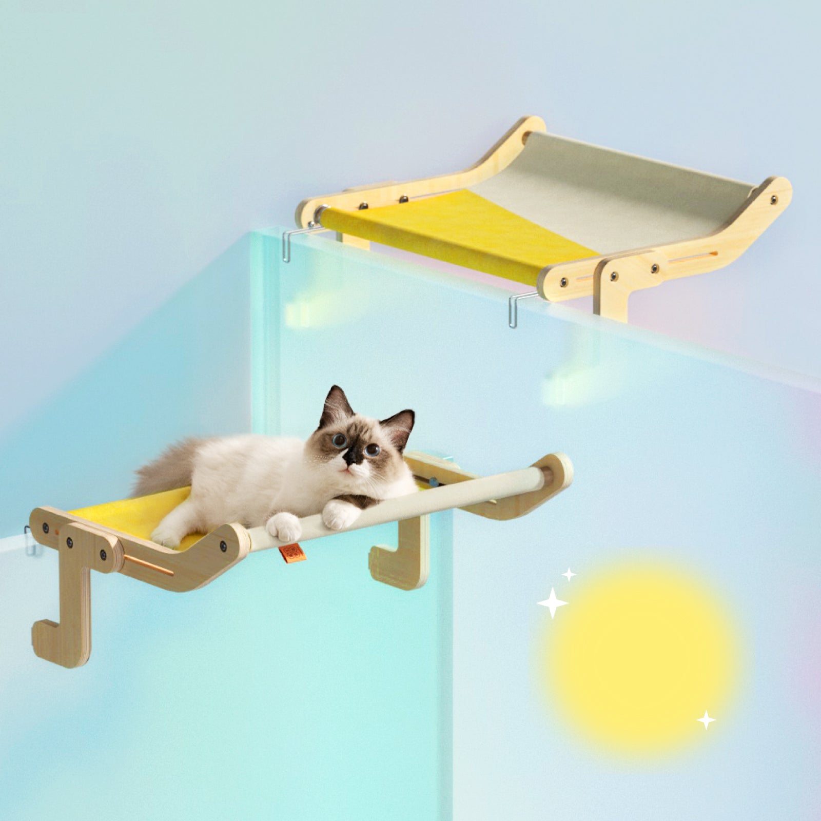 Mewoofun Pet Cat Window Perch 4 Color Wooden Assembly Hanging Bed Cotton Canvas Easy Washable Multi-Ply Plywood New Dropshipping - Pets Crazy Shops