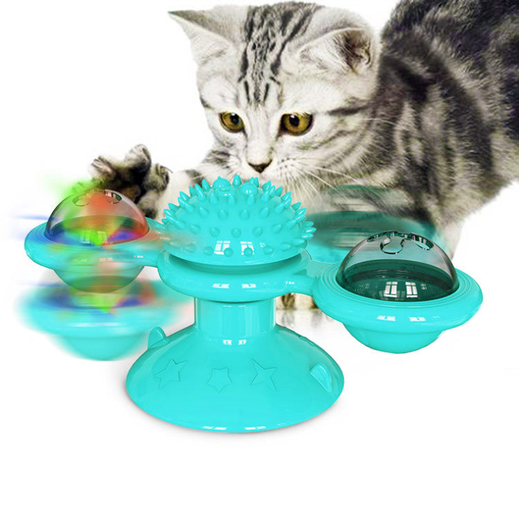 Sucker Turn Windmill Cat Toy Funny Cat Creative Spin Ball - Pets Crazy Shops