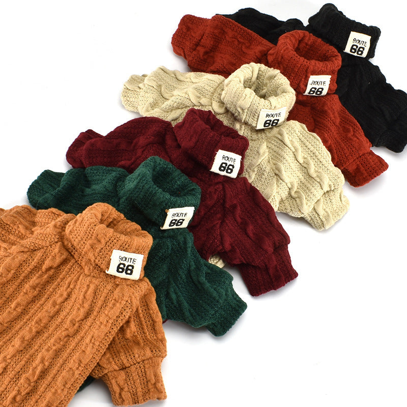 Pet Turtleneck Knitted Sweater Winter Dog Cat Keep Warm - Pets Crazy Shops