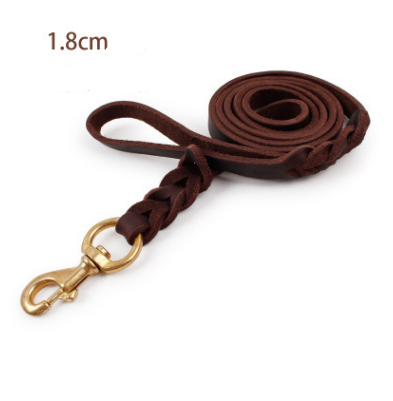 The first layer of leather dog leashes in the large dog chain demu training rope horse dog Golden Retriever dog rope - Pets Crazy Shops