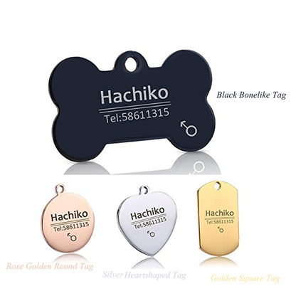 Print on Demand Pet Titanium Steel Tag Engrave Dog Name, Phone Number, Address, Photo - Pets Crazy Shops