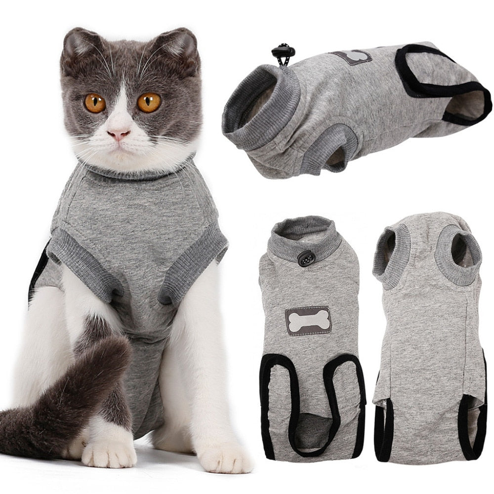 Pet Cat Recovery After Surgery Clothing Pet Wound Anti-mite Sterilization Suit pet products supplies &c - Pets Crazy Shops