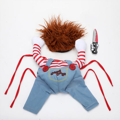 Halloween Pet Costume Pet Dog Funny Clothes Adjustable Dog Cosplay Costume Scary Costume Party Gatherings - Pets Crazy Shops