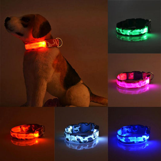 Camouflage pet supplies luminous dog collar - Pets Crazy Shops