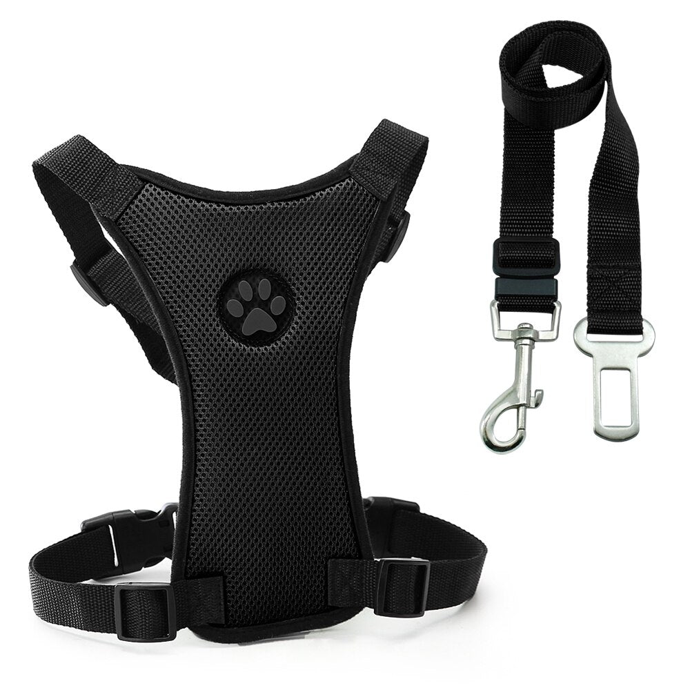Dog supplies Breathable mesh chest straps Pet car safety chest back - Pets Crazy Shops