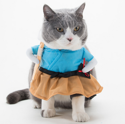 Funny Cat Costume Uniform Suit Cat Clothes Costume Puppy Clothes Dress Up Costume Party Clothing For Cat Cosplay Clothes - Pets Crazy Shops