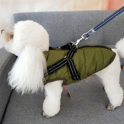 Waterproof Dog Clothes Winter Dog Coat With Harness Warm Pet Clothing Big Dog Jacket Chihuahua Labrador Coat Costume - Pets Crazy Shops