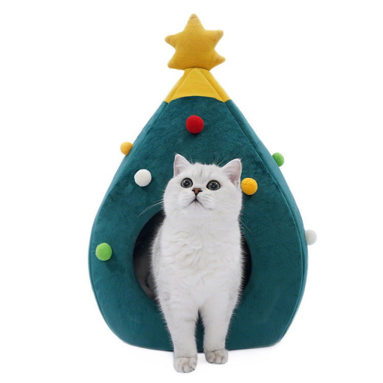 Christmas Tree Pet Bed Winter Warm Pet Nest Cat House Dog pet supplies - Pets Crazy Shops