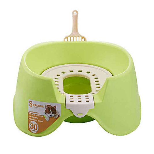 Spillproof Cat Litter Pan Semi-enclosed Oversize  Cat Toilet  -  - Pets Crazy Shops -