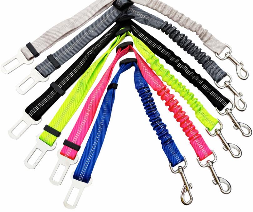Adjustable Dog Seat Belt Dog Car Seatbelt Harness Leads Elastic Reflective Safety Rope - Pets Crazy Shops