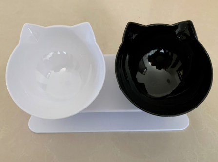 New Inclined Food Cat Ear Oblique Mouth Transparent Single Pet Bowl - Pets Crazy Shops