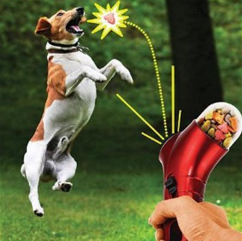 Pet Treat Launcher Gun | Interactive Dog & Cat Toy | Spring-Loaded | 4 Colours  -  - Pets Crazy Shops -